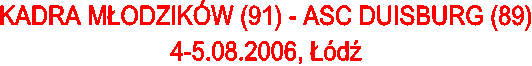 KADRA MODZIKW (91) - ASC DUISBURG (89)